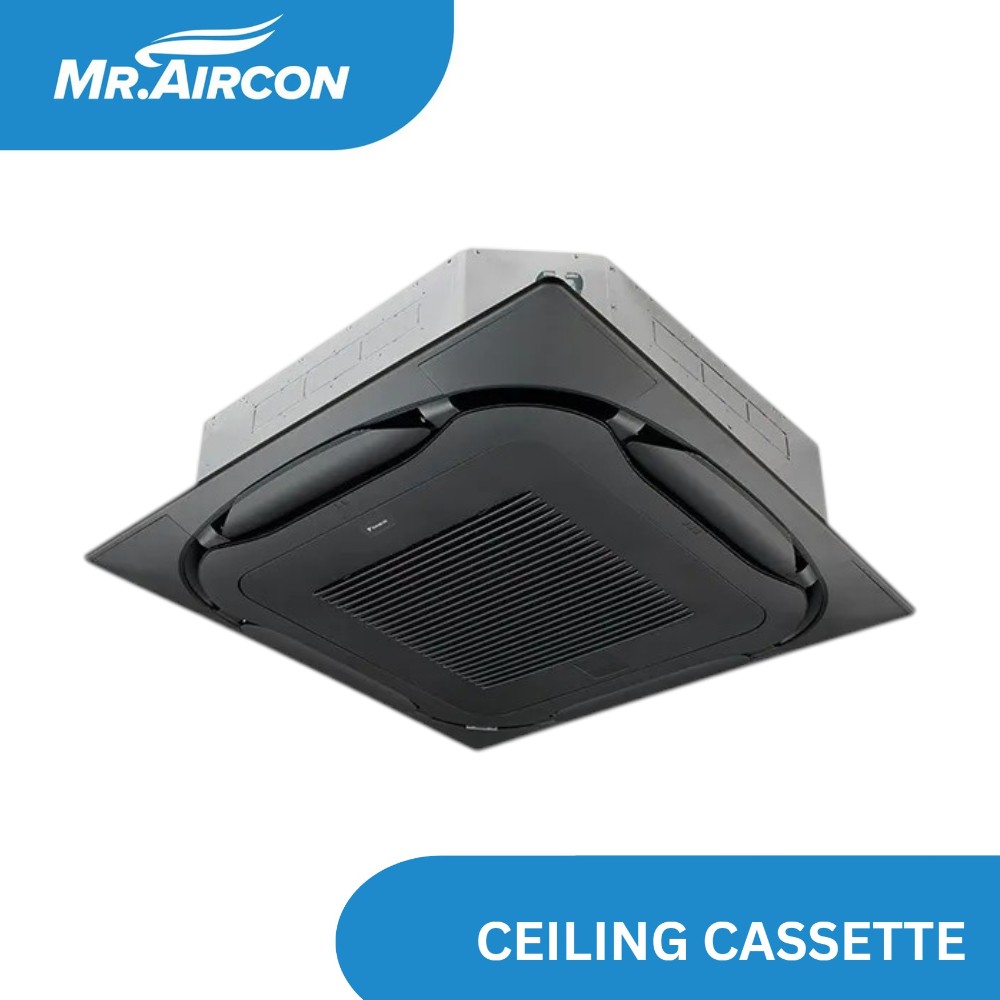 Daikin Ceiling Cassette Roundflow With Streamer And Standard Decorative Panel (BLACK) 2HP