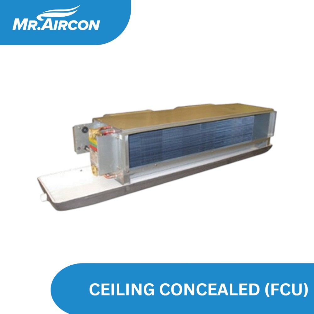 CEILING CONCEALED CHILLED WATER FCU DUCTED - 4 ROWS  1.5TR