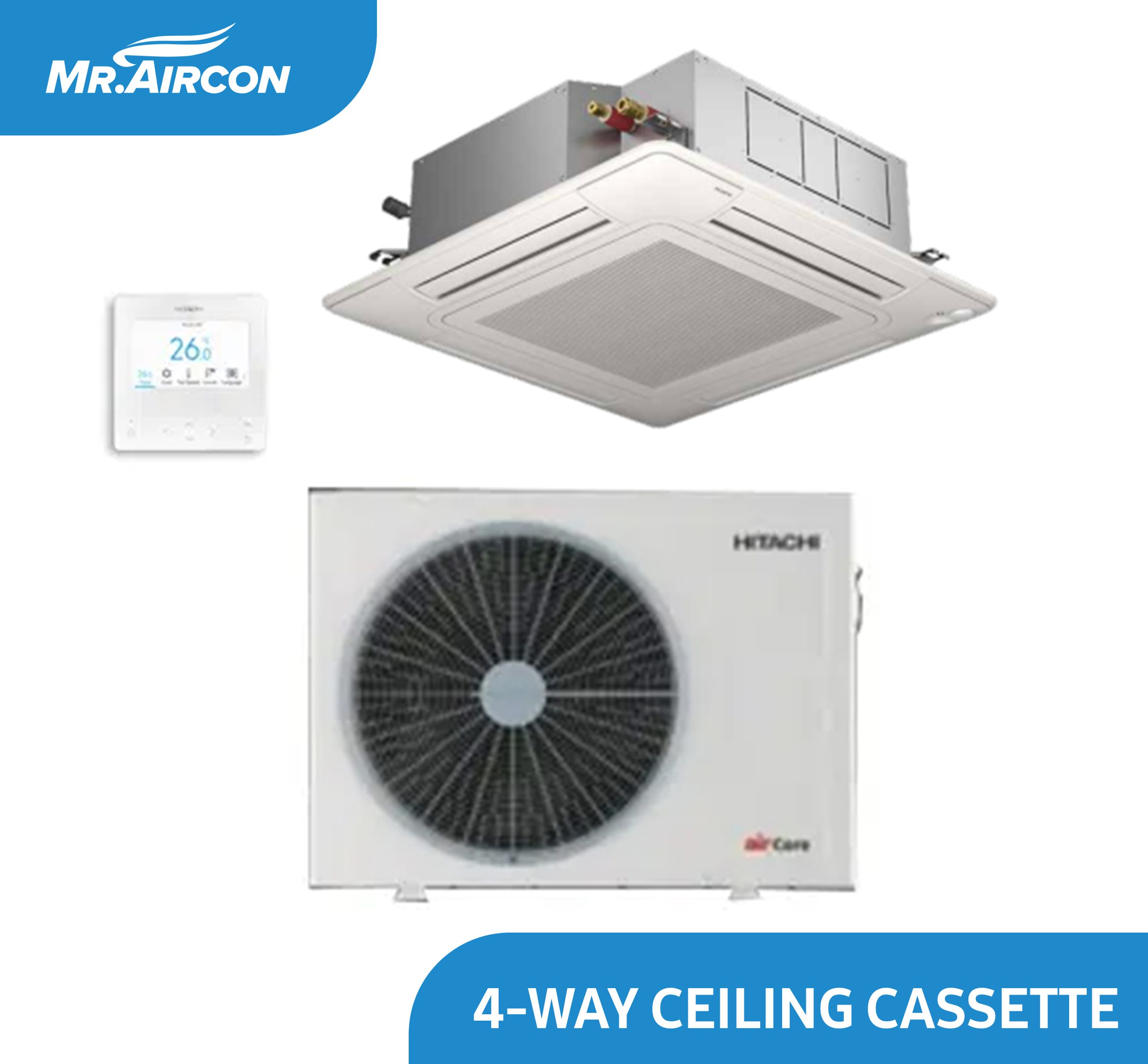 CEILING CASSETTE 4 WAY WITH PANEL COVER 3.0HP